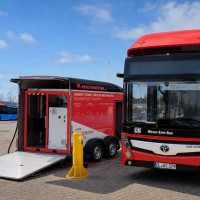 En Allemagne, une station mobile permet d&eacute;j&agrave; &agrave; ces bus &agrave; hydrog&egrave;ne de rouler