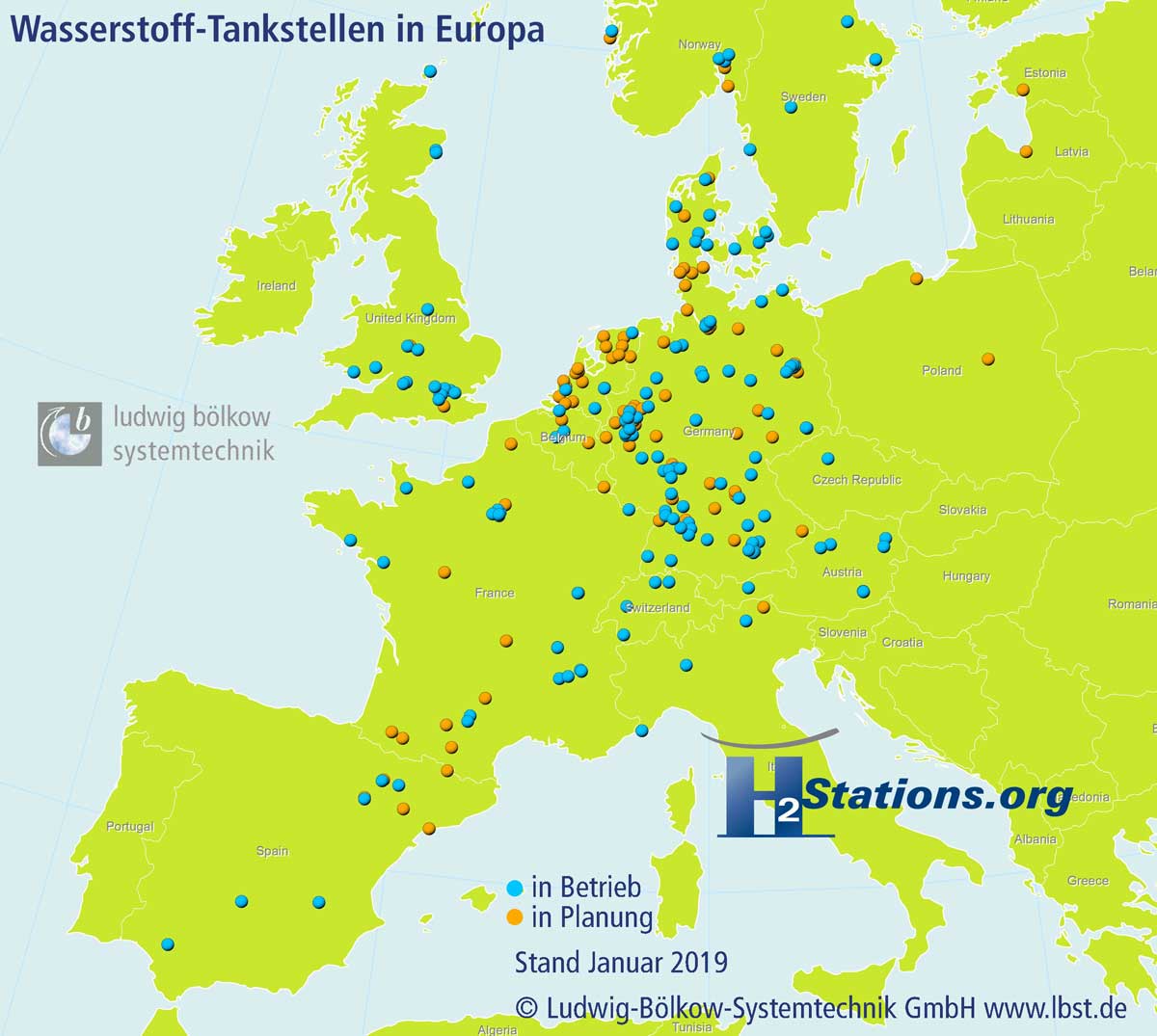 Stations hydrogène : 48 nouveaux déploiements dans le monde en 2018