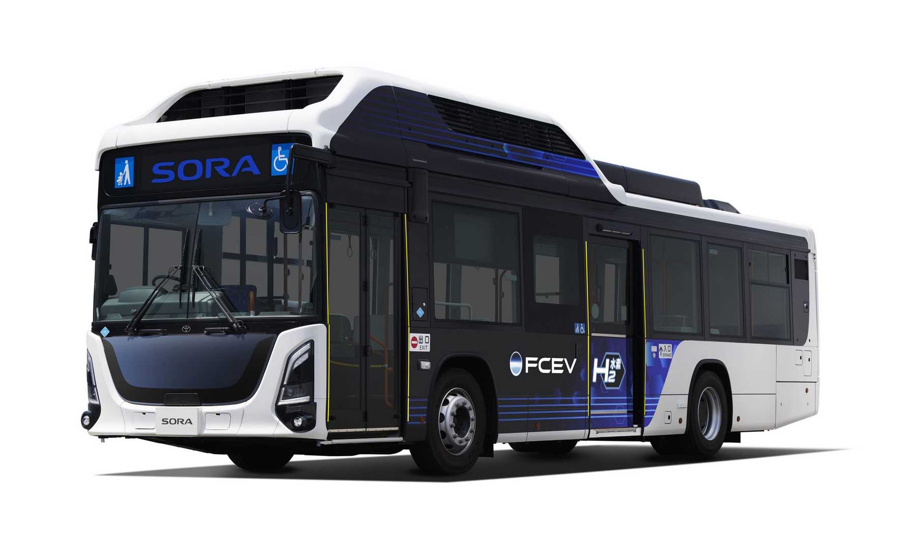 Moins d'&eacute;nergie embarqu&eacute;e, plus d'autonomie... Toyota lance son nouveau bus &agrave; hydrog&egrave;ne