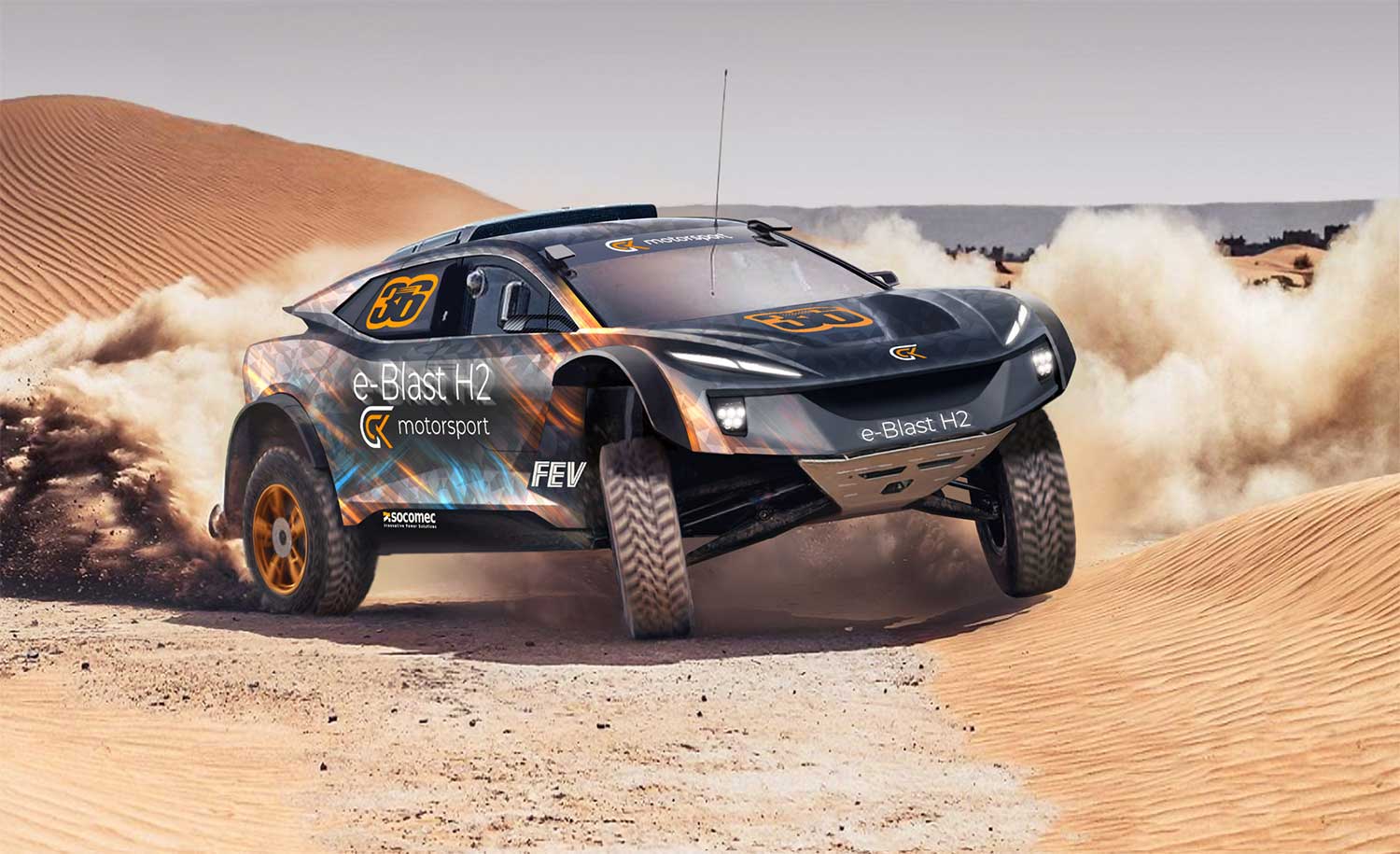 Rallye-Dakar : Philippe Croizon au volant de la voiture hydrogène de GCK