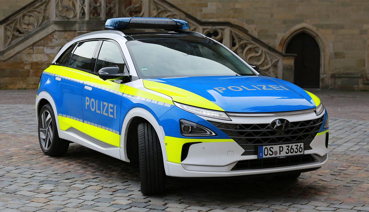 La police allemande passe à l'hydrogène avec le Hyundai Nexo