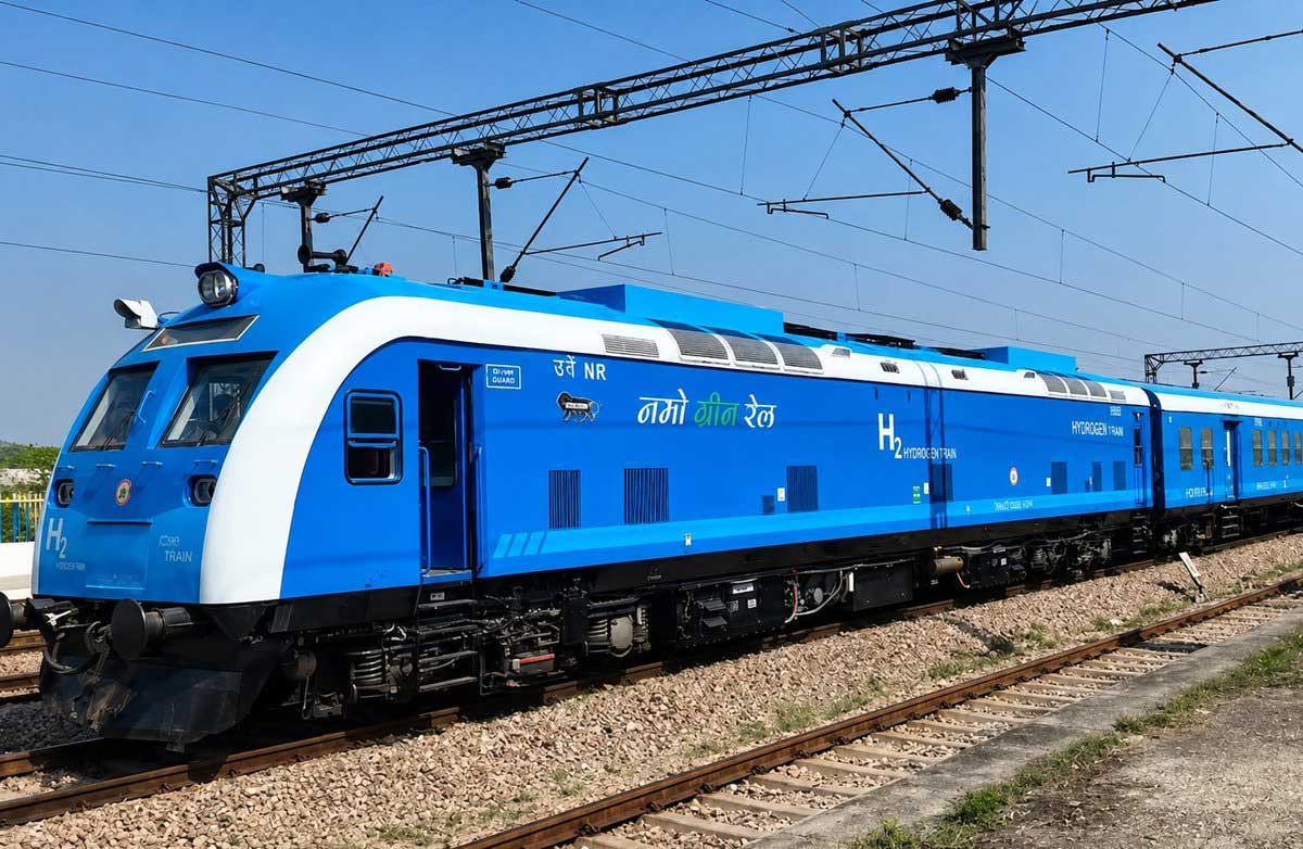 En Inde, le premier train &agrave; hydrog&egrave;ne valide son test &agrave; grande vitesse