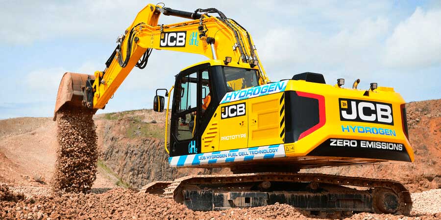 JCB présente un prototype de pelleteuse hydrogène