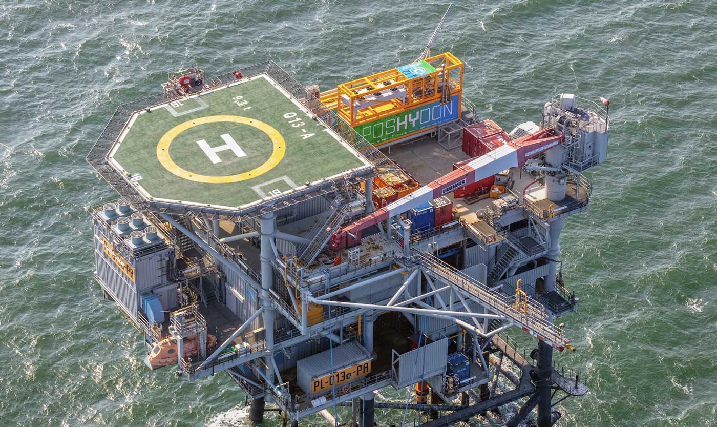 Cette plateforme en mer produit &agrave; la fois du gaz et de l'hydrog&egrave;ne vert, une premi&egrave;re mondiale