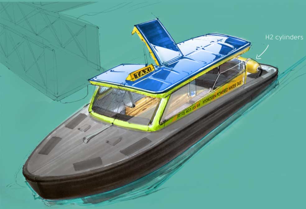 Rotterdam : un bateau-taxi à hydrogène en 2021